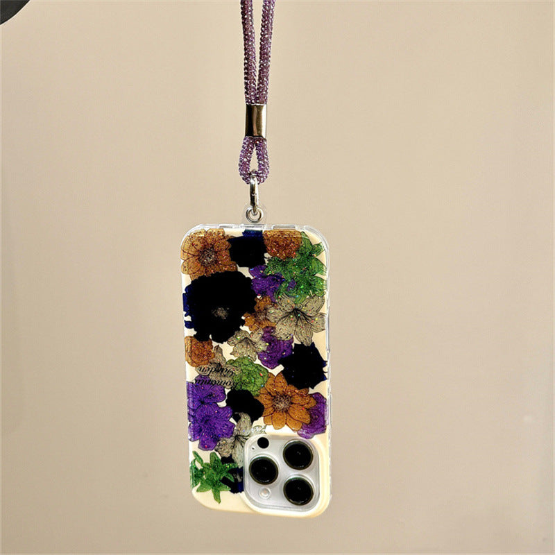Blooming Elegance Floral Case with Wrist Strap