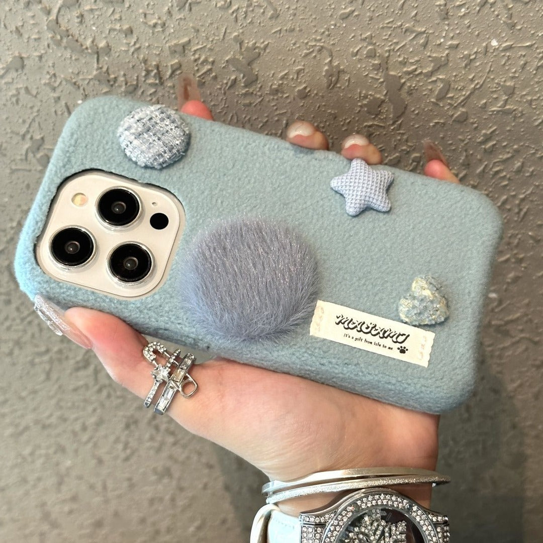 Plush Charm Buttoned Case