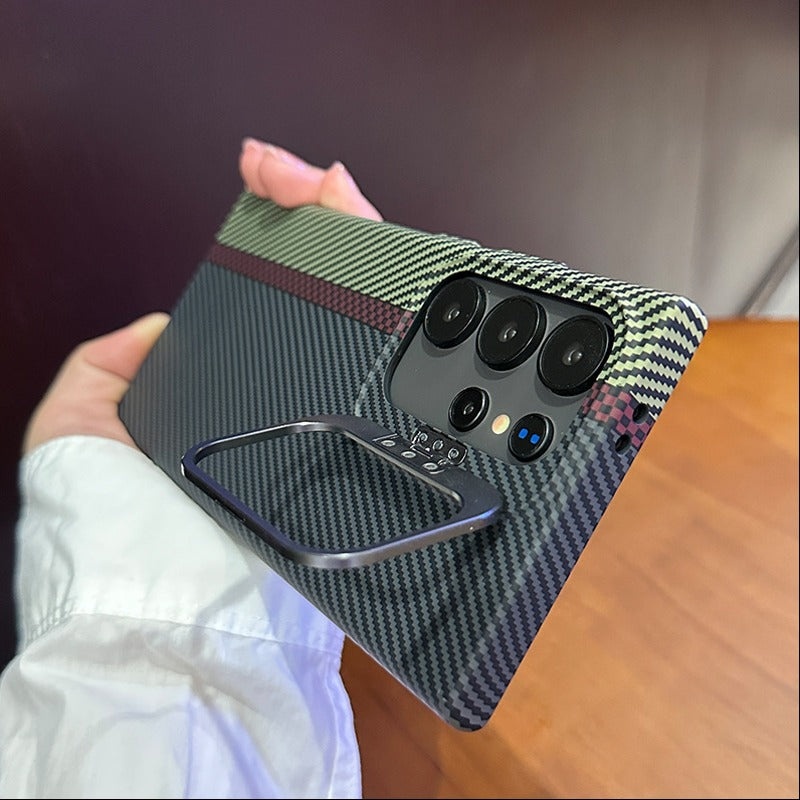 Durable Carbon Fiber Lens Bracket Case - Samsung