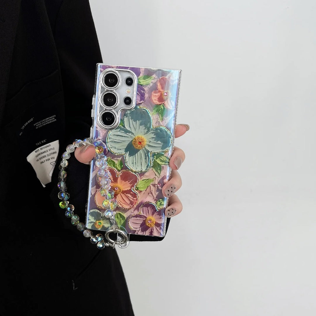 Floral Brilliance Wrist Strap Case - Samsung