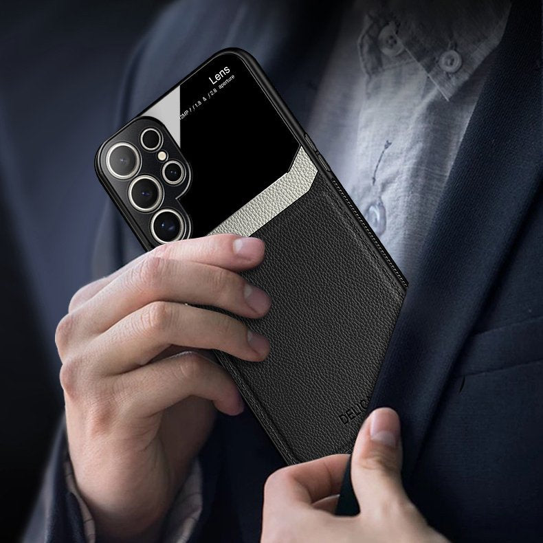 Aura Glass Lens Stitching Leather Case - Samsung