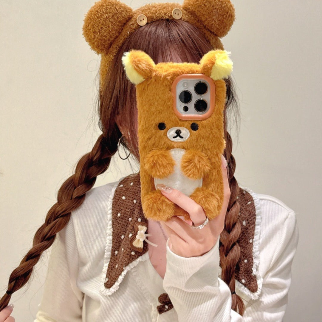 Cozy Teddy Bear Plush Phone Case