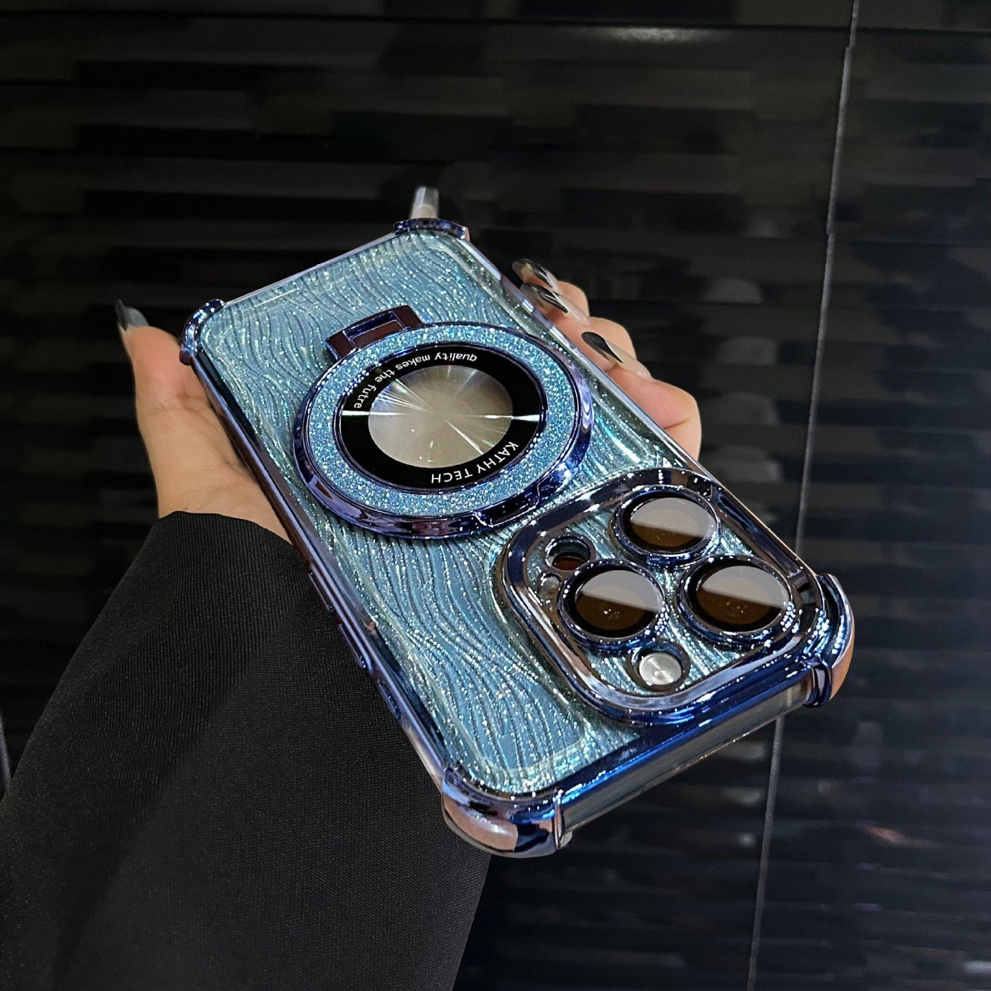 Infused Glittering Magnetic Stand Case - iPhone