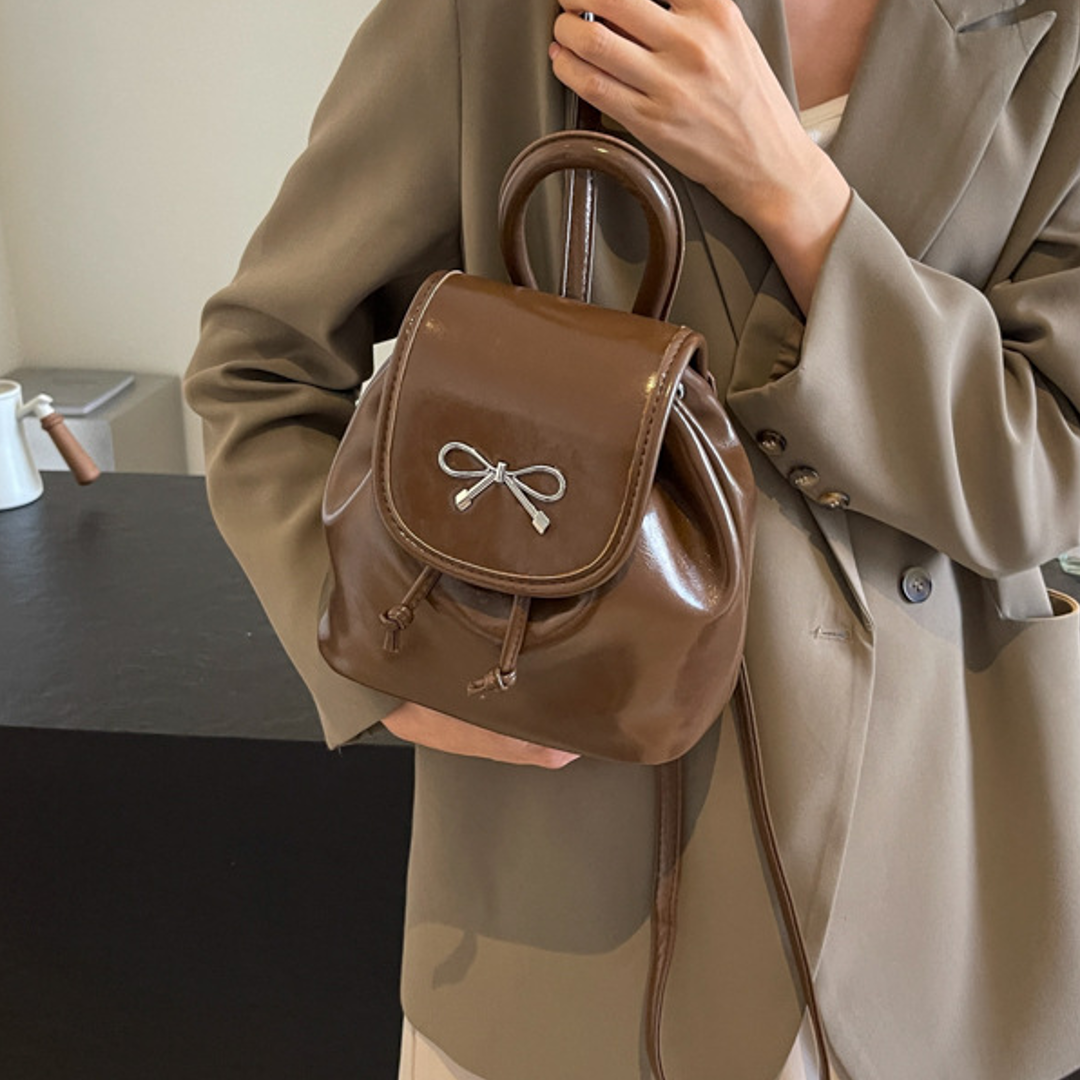 Chic Bowknot Leather Mini Backpack
