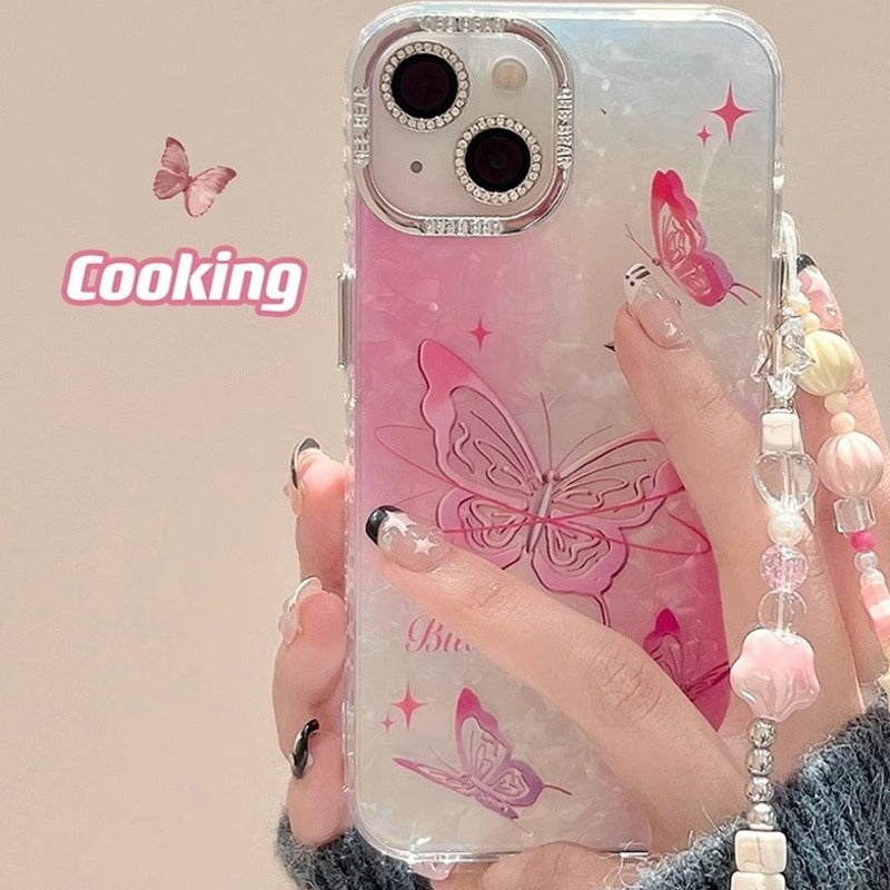 Flutter Glow Butterfly Shell Pattern Case - iPhone