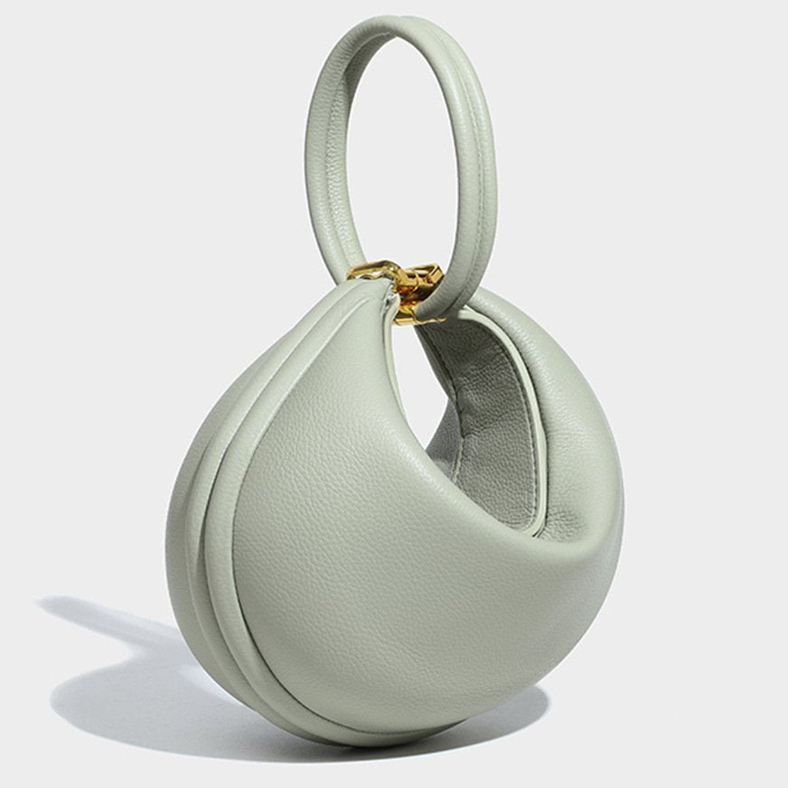Chic Leather Crescent Half Moon Bag