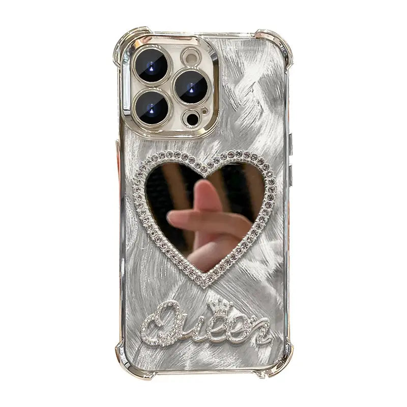 Diamond Diva Mirror Heart Case