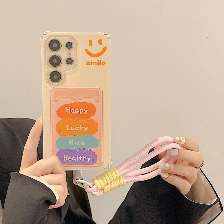 Colorful Card Holder with Lanyard Case - Samsung