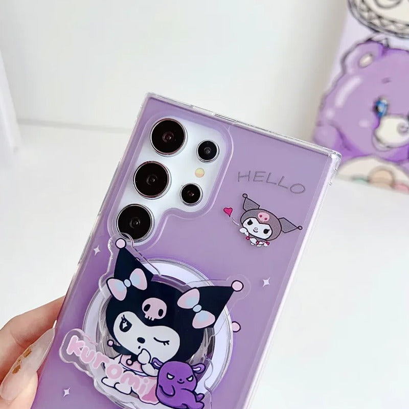 Cute Kuromi Sanrio Holder Phone Case - Samsung