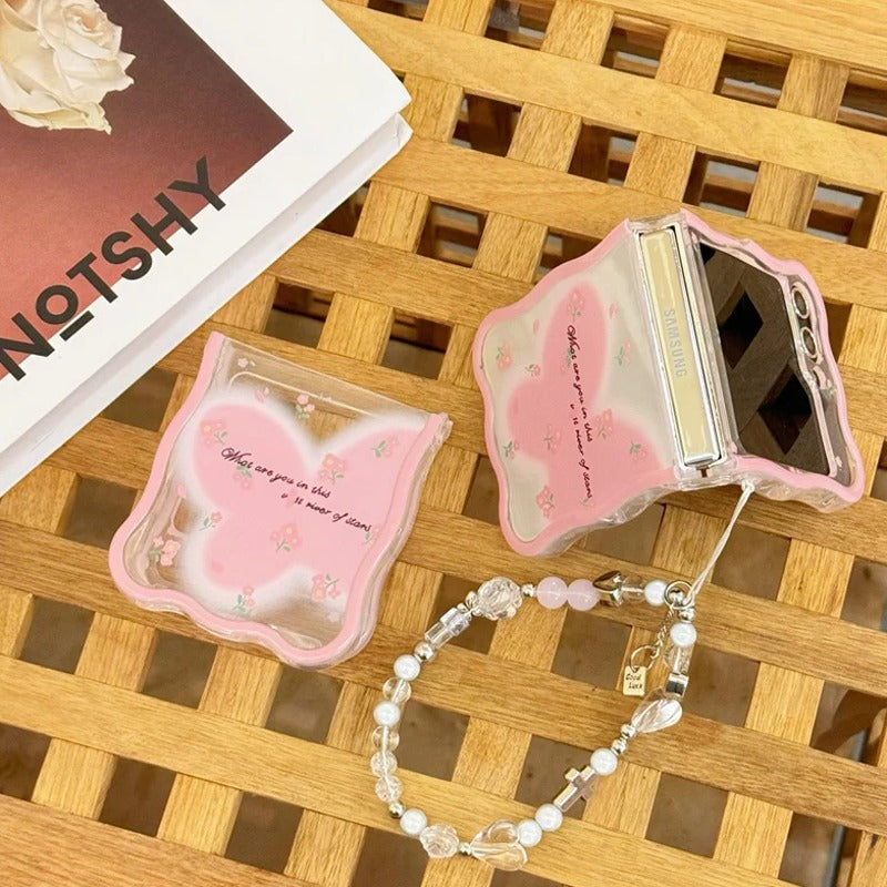 Cute Butterfly Flower Bracelet Wave Clear Case - Samsung