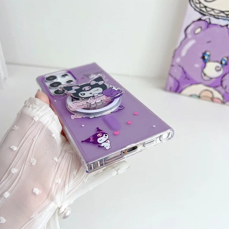 Cute Kuromi Sanrio Holder Phone Case - Samsung
