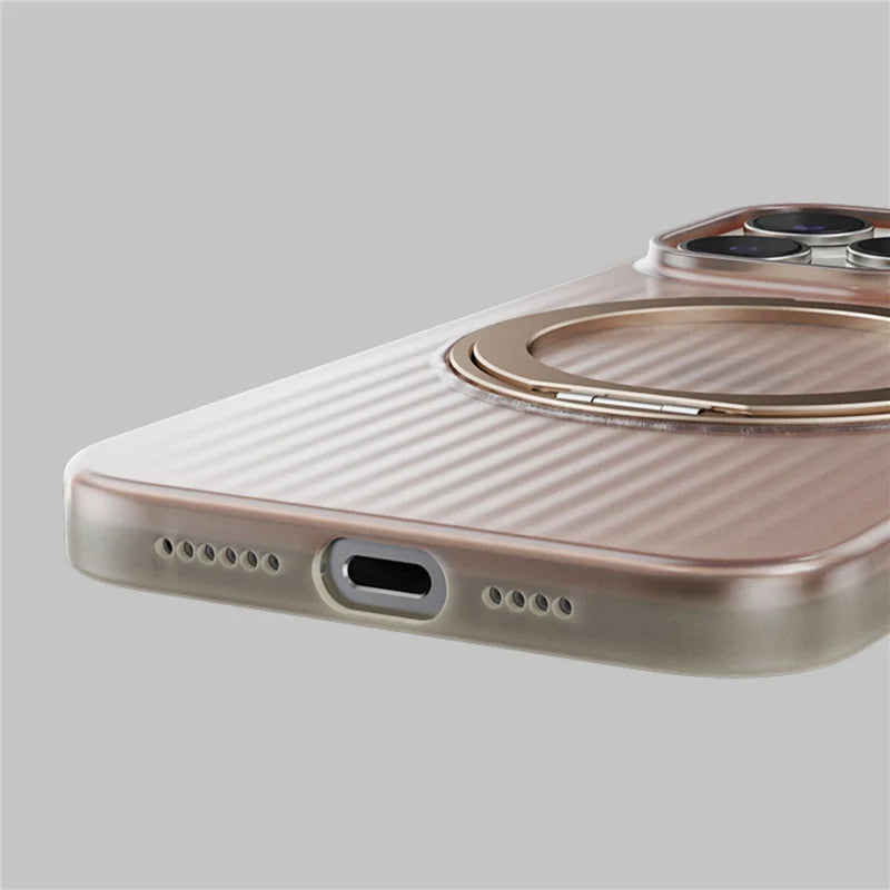 Ridged Stripes Magnetic Ring Stand Case - iPhone