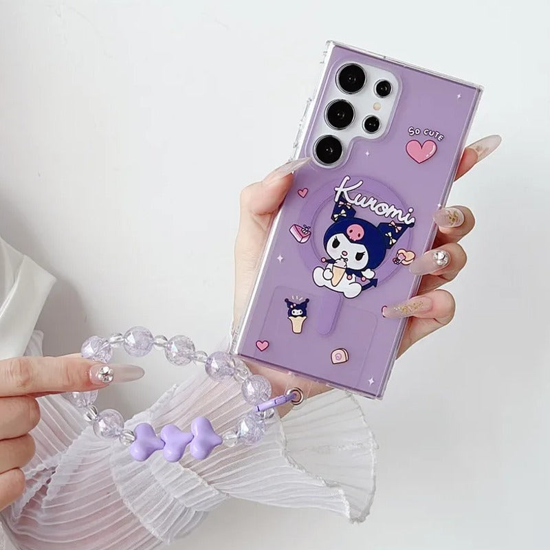 Cute Kuromi Sanrio Holder Phone Case - Samsung