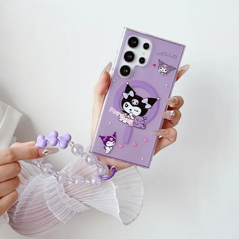 Cute Kuromi Sanrio Holder Phone Case - Samsung