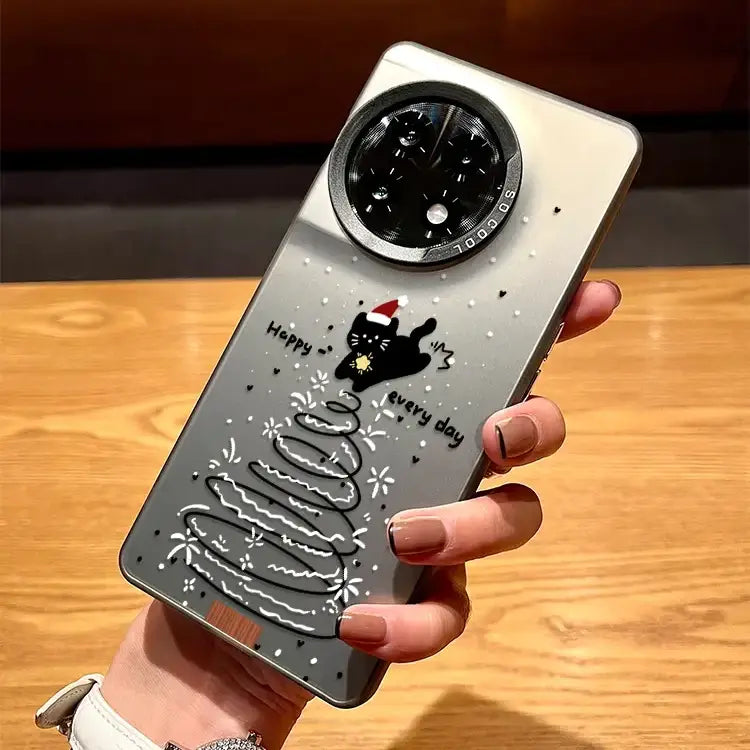 Frosted Christmas Cat Design Case - OnePlus