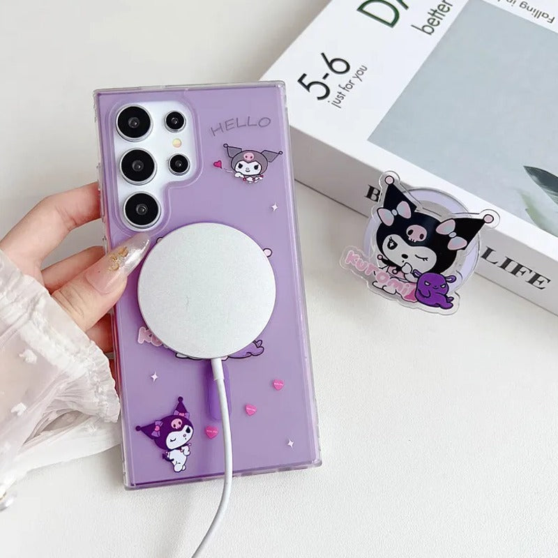 Cute Kuromi Sanrio Holder Phone Case - Samsung