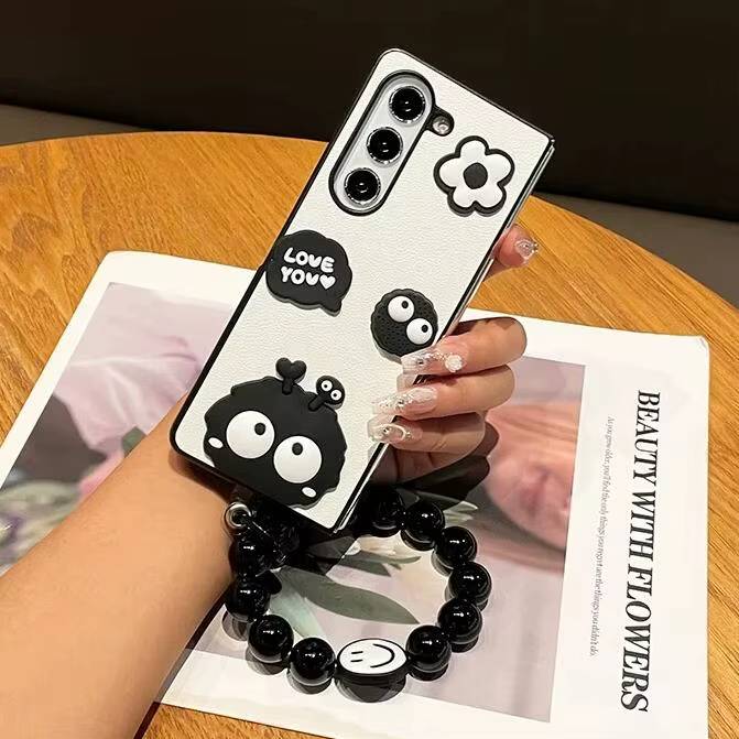 Flower Coal Ball Beads Bracelet Chain Case - Samsung