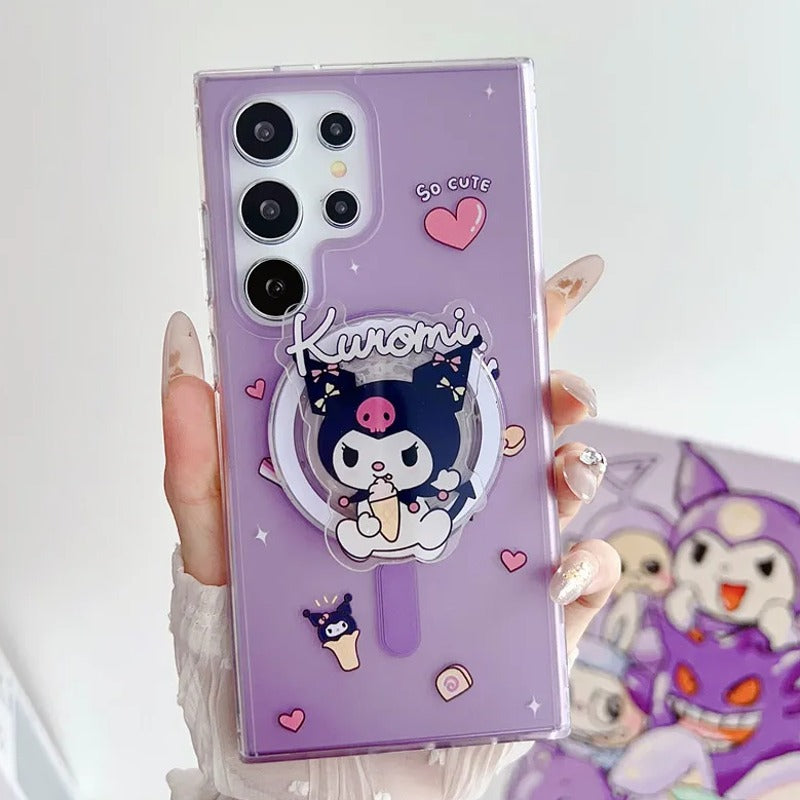 Cute Kuromi Sanrio Holder Phone Case - Samsung