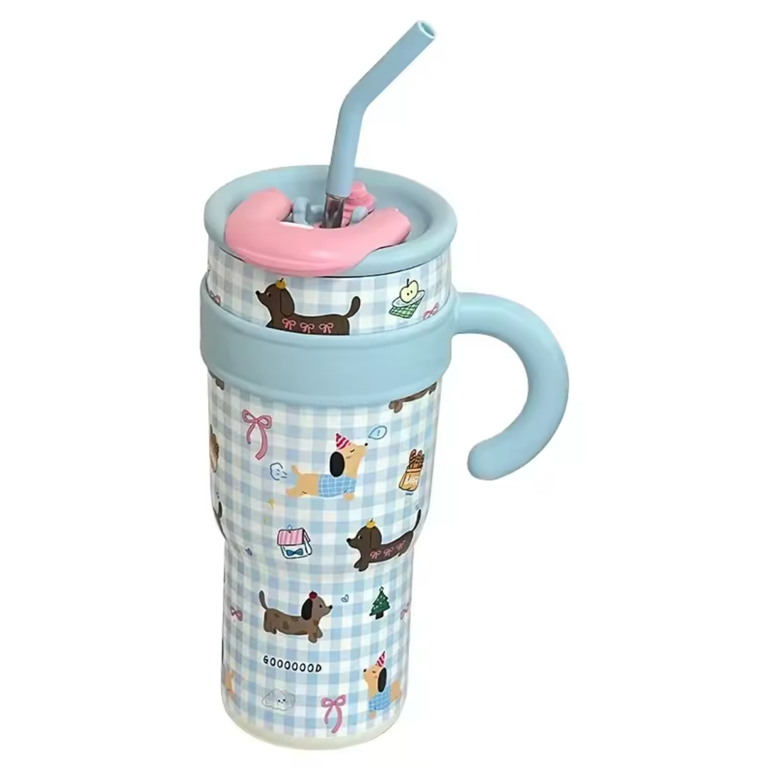 Azure Checkered Insulated Hydrator Tumbler