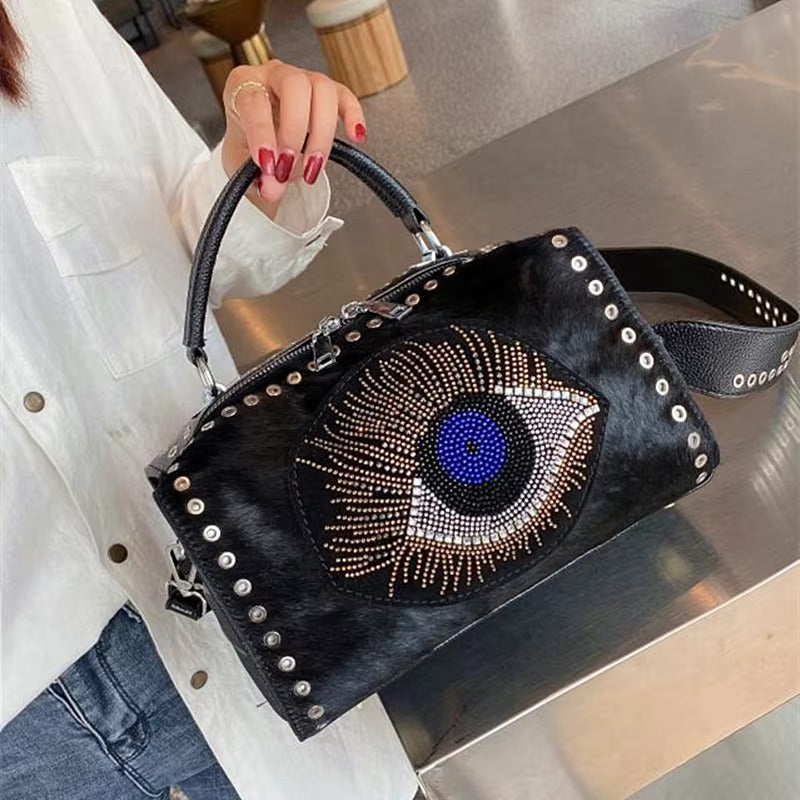 Glam Evil Eye Rhinestone Side Bag