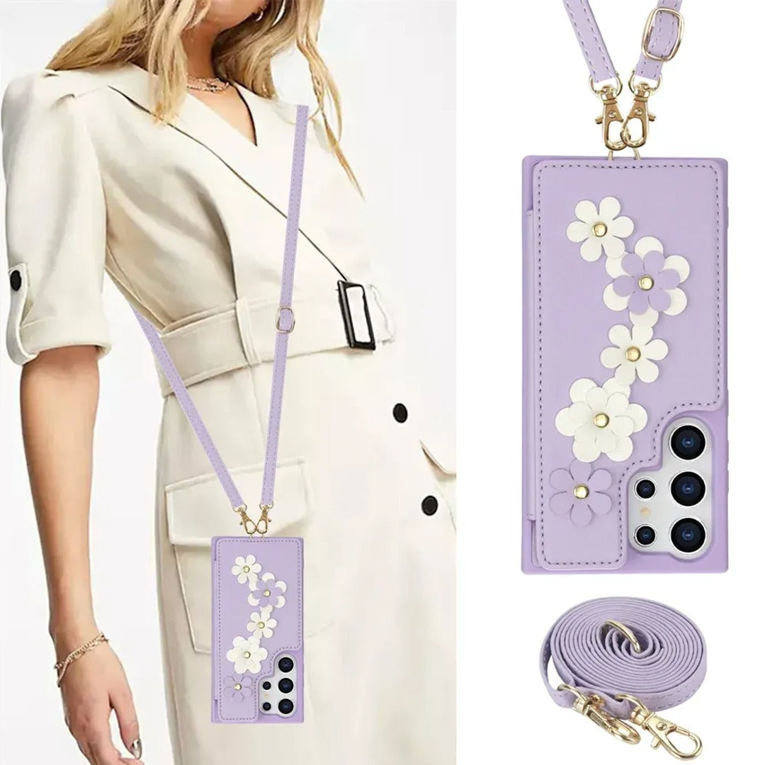 Floral Crossbody Wallet Phone Case - Samsung