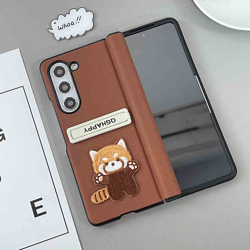 Cuddly Companion Leather Flip Case - Samsung