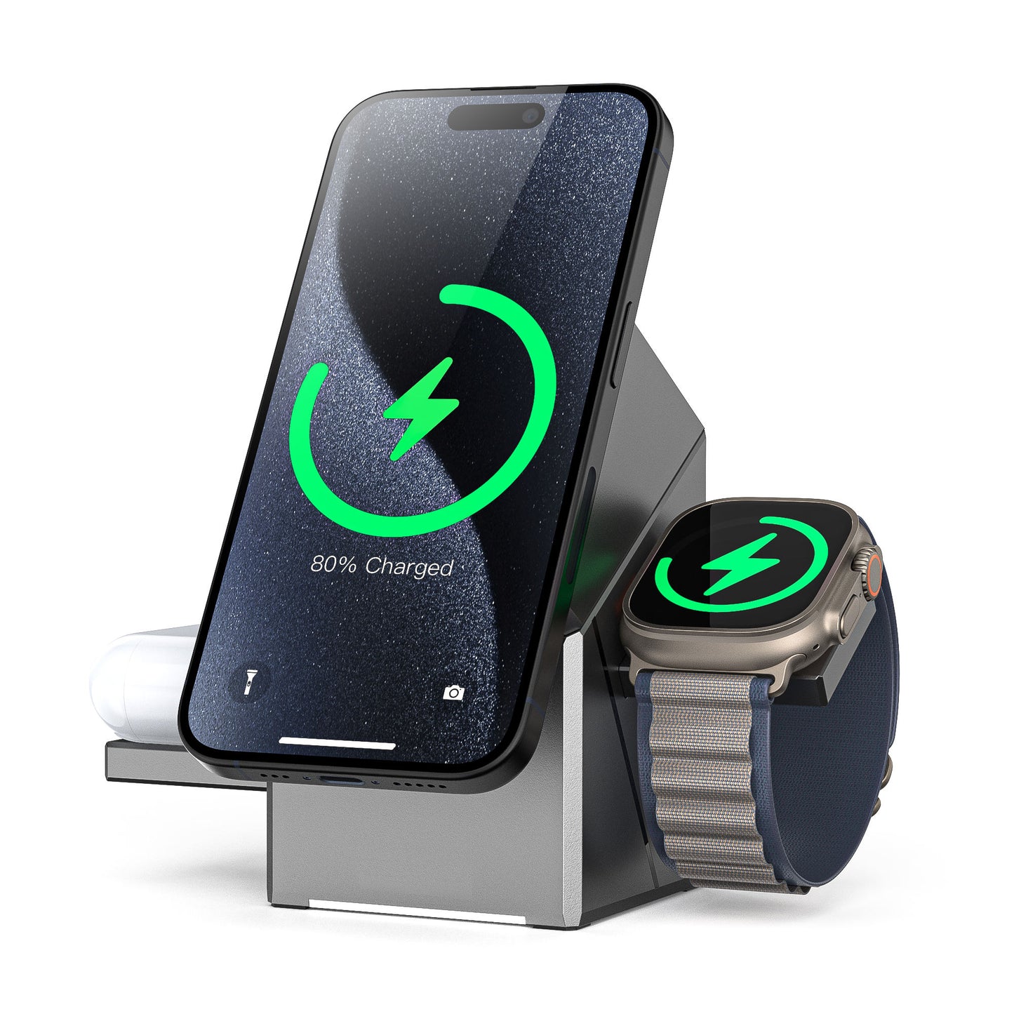 Geometric Auto Rotation 15W Wireless Charging Station
