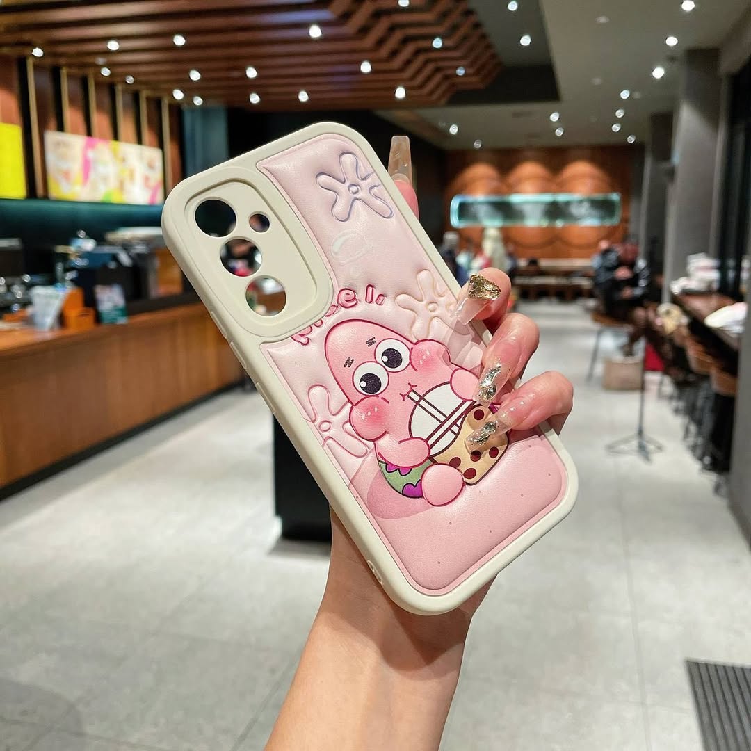 Adorable Patrick Star Bubble Tea Phone Case - Samsung