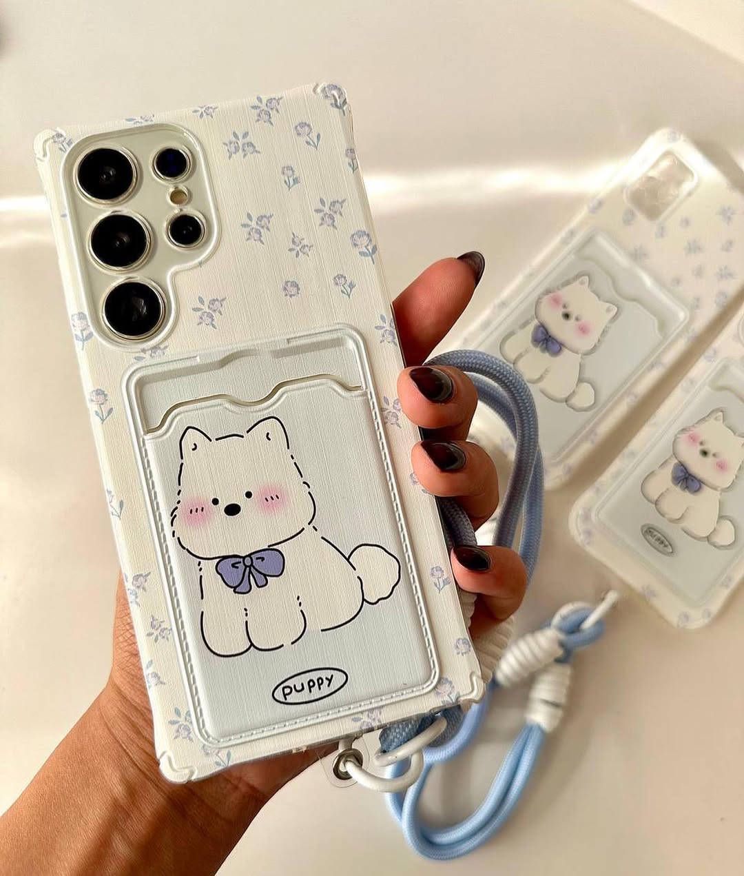 Aesthetic Cat Bowknot Wallet Case - Samsung