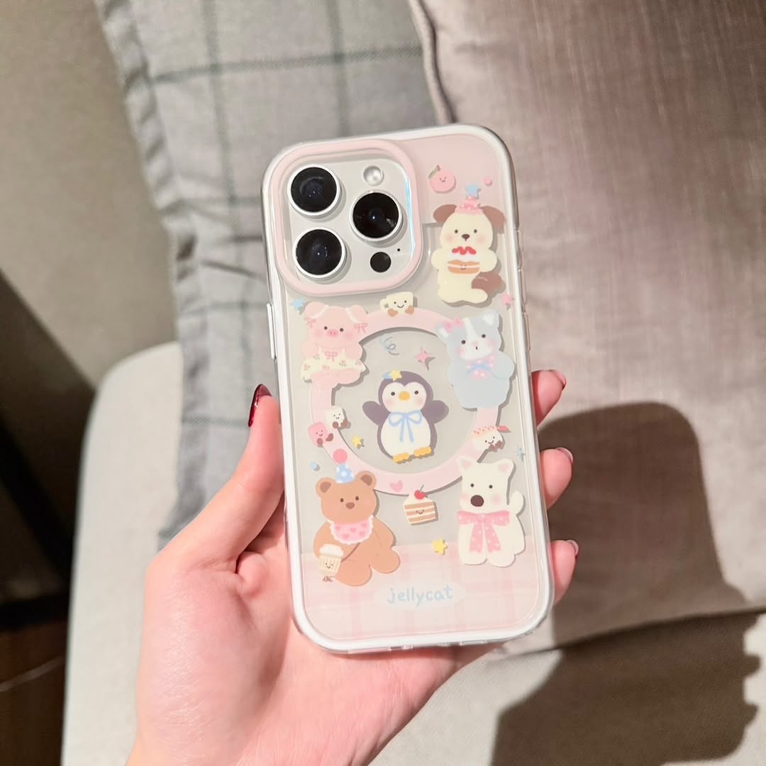 Adorable Jelly Bear Phone Case with Grip Holder