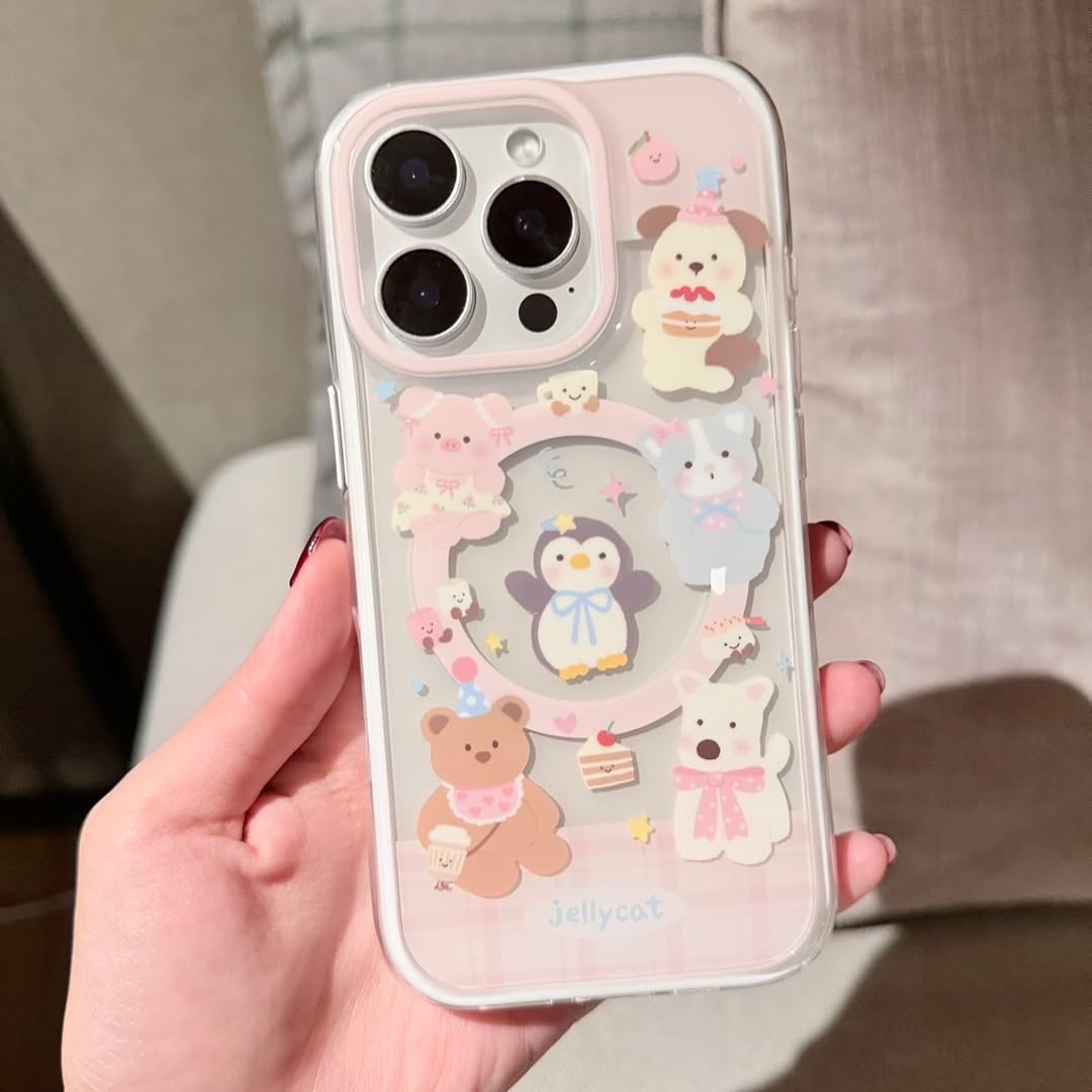 Adorable Jelly Bear Phone Case with Grip Holder