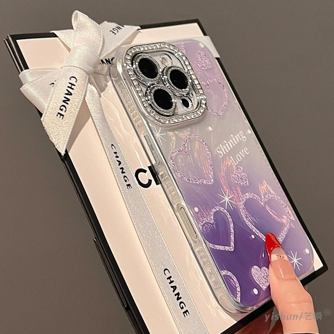 Shining Love Glitter Heart Case