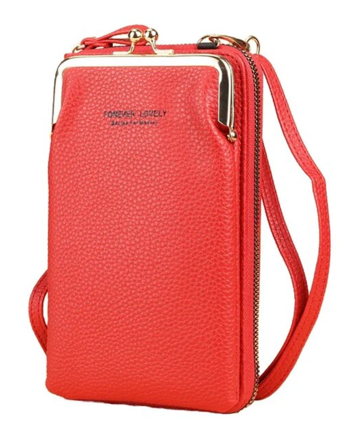 Compact Kiss Lock Cell Phone Clutch Bag