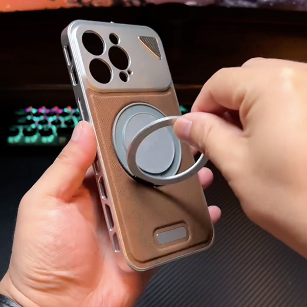 Resolute Leather Ring Holder Case - iPhone