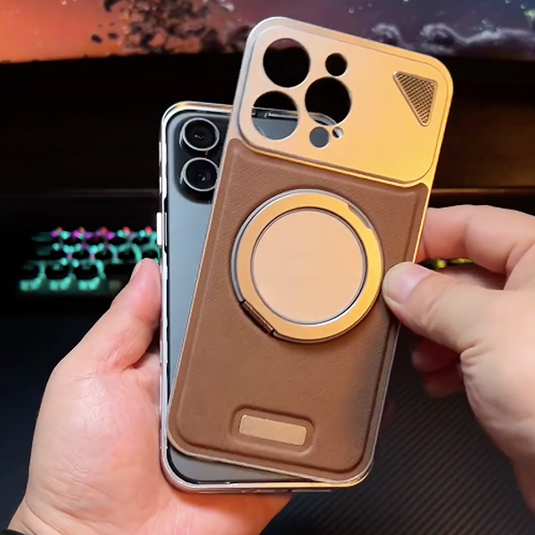 Resolute Leather Ring Holder Case - iPhone