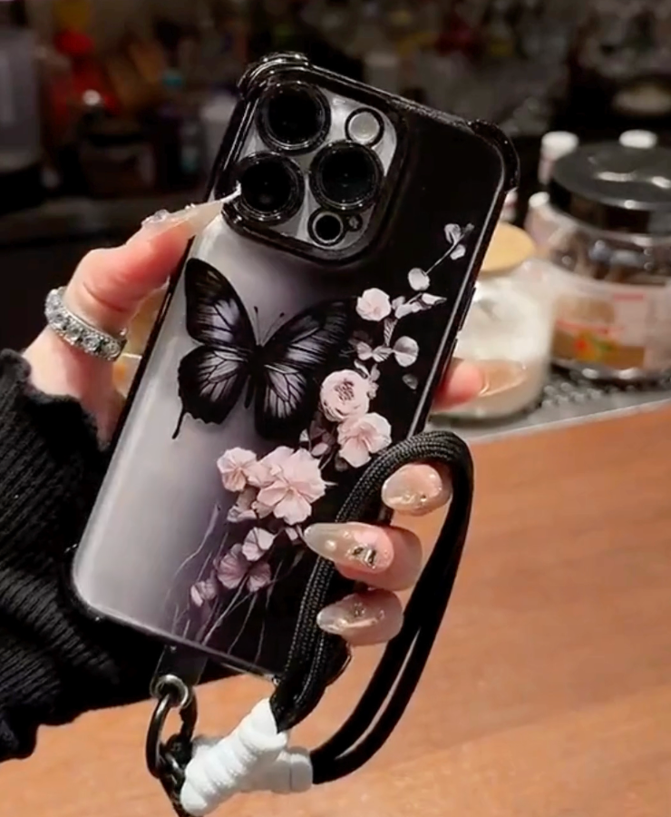 Mystical Butterfly Blossom Case With Lanyard