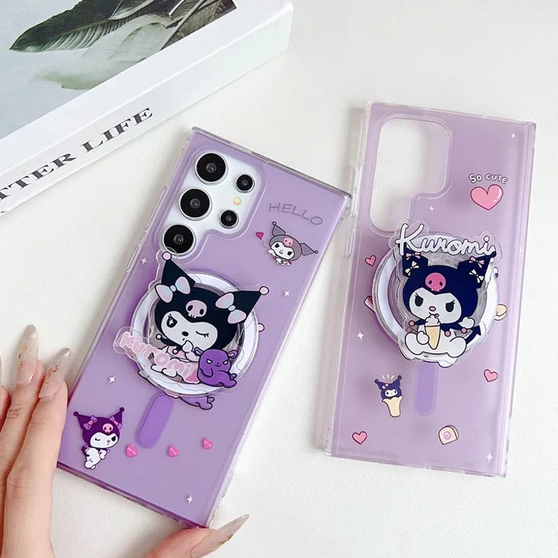 Cute Kuromi Sanrio Holder Phone Case - Samsung
