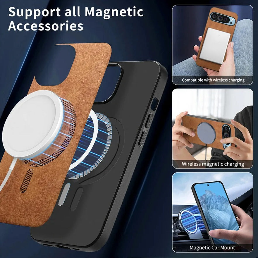 Premium Leather Magnetic MagSafe Case - Google Pixel