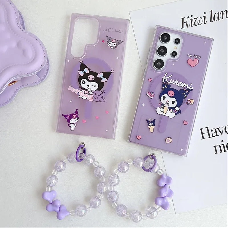 Cute Kuromi Sanrio Holder Phone Case - Samsung