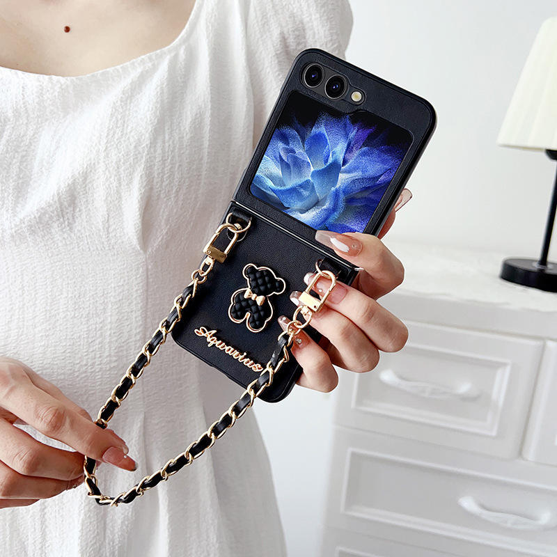 Adorable Motif Bear Leather Case - Samsung