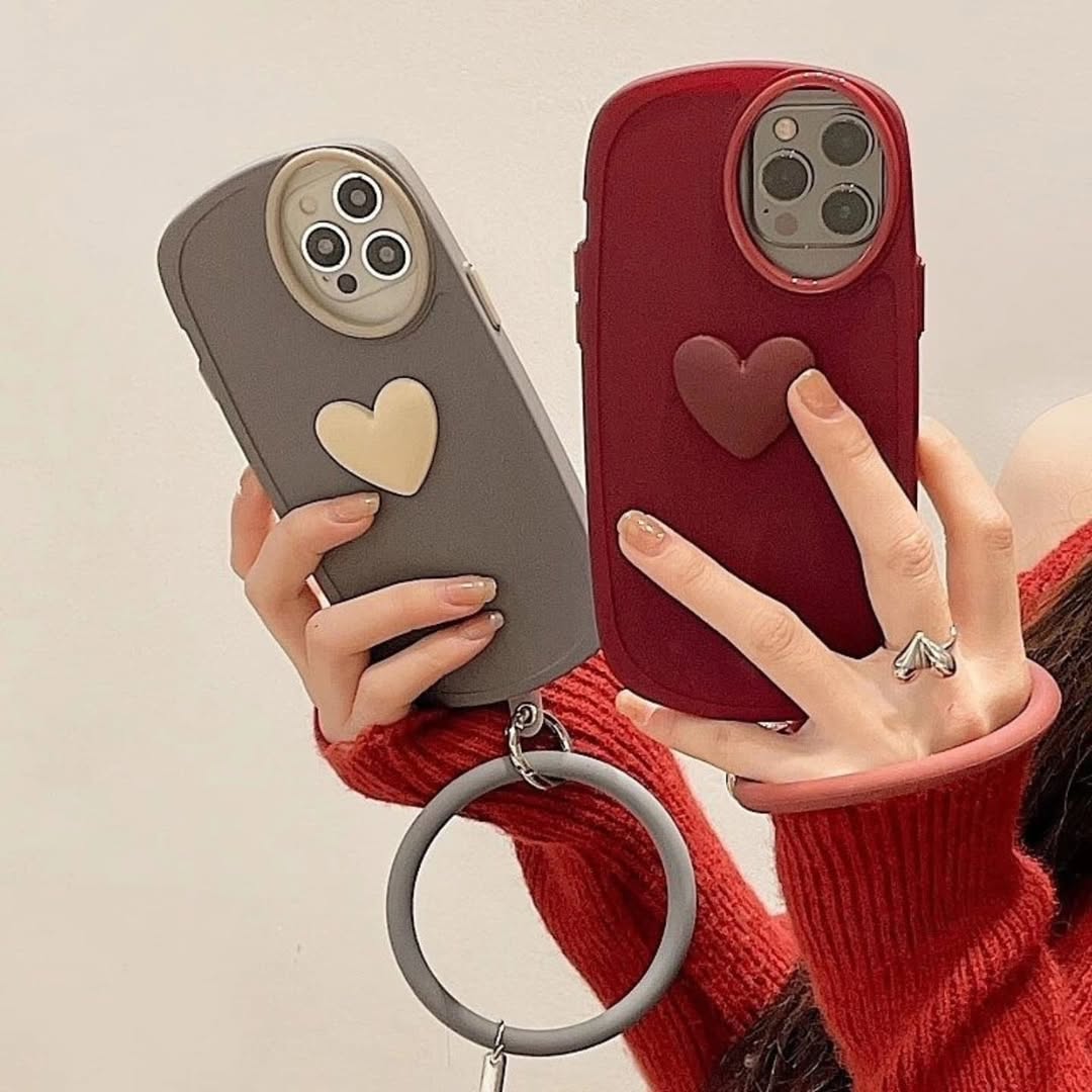 Heart Charm Wrist Ring Phone Case