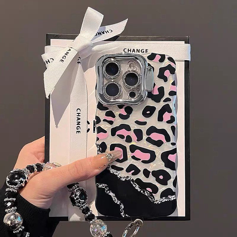 Leopard Design Stand Case with Charm