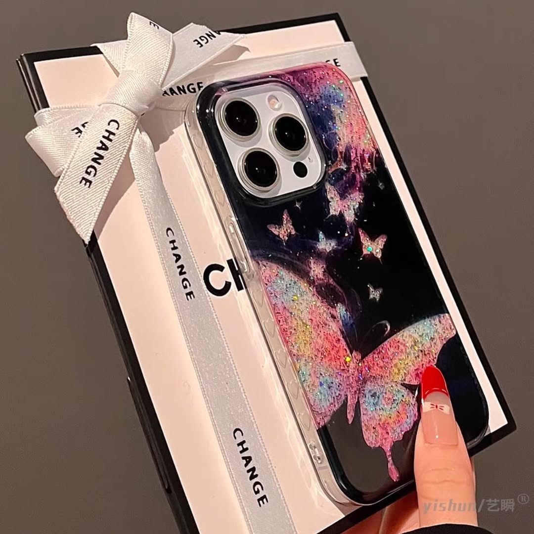 Butterfly Galaxy Crystal Charm Case