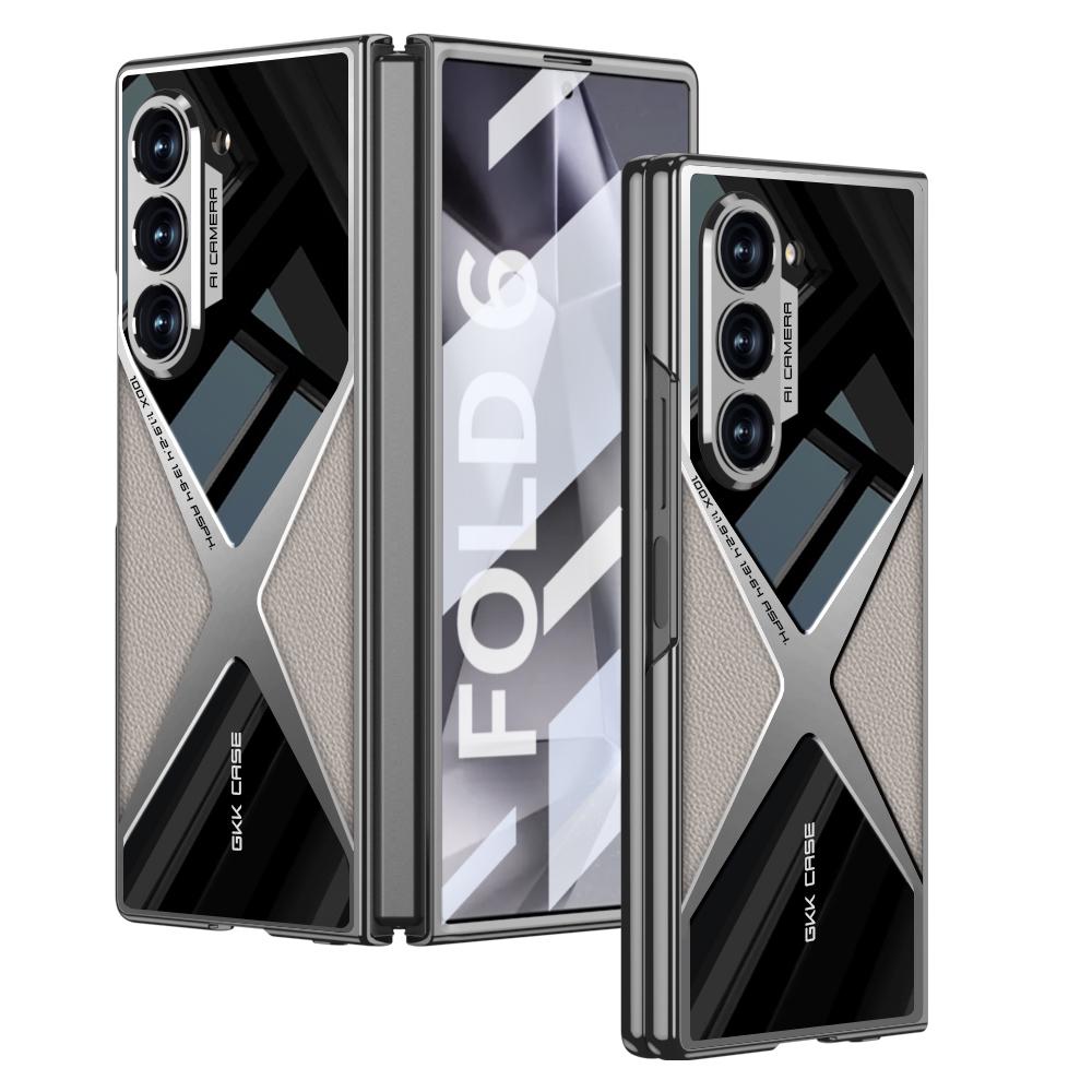 Galaxy Z Fold5 Polished Guard Business Leather Case
