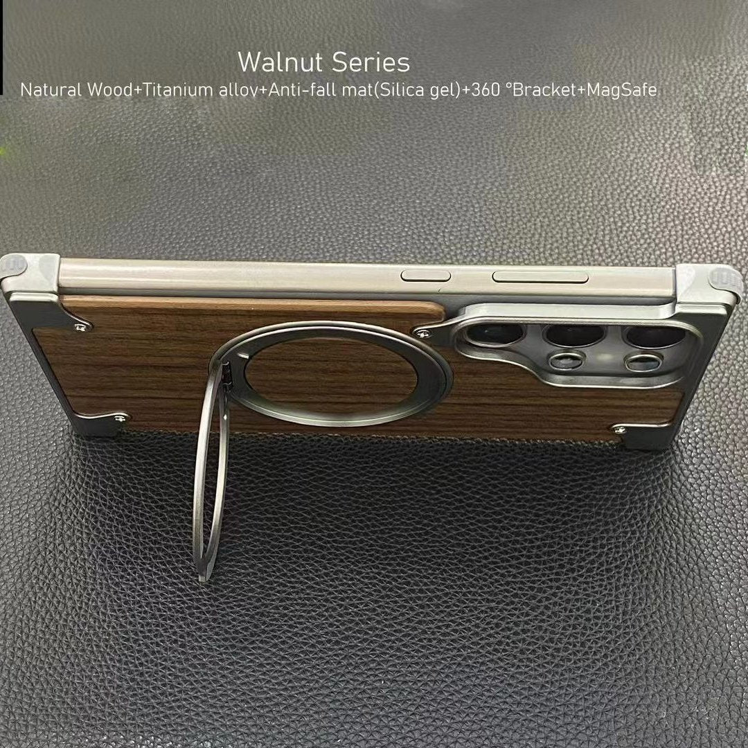 Classic Walnut Wood Bracket Case - Samsung