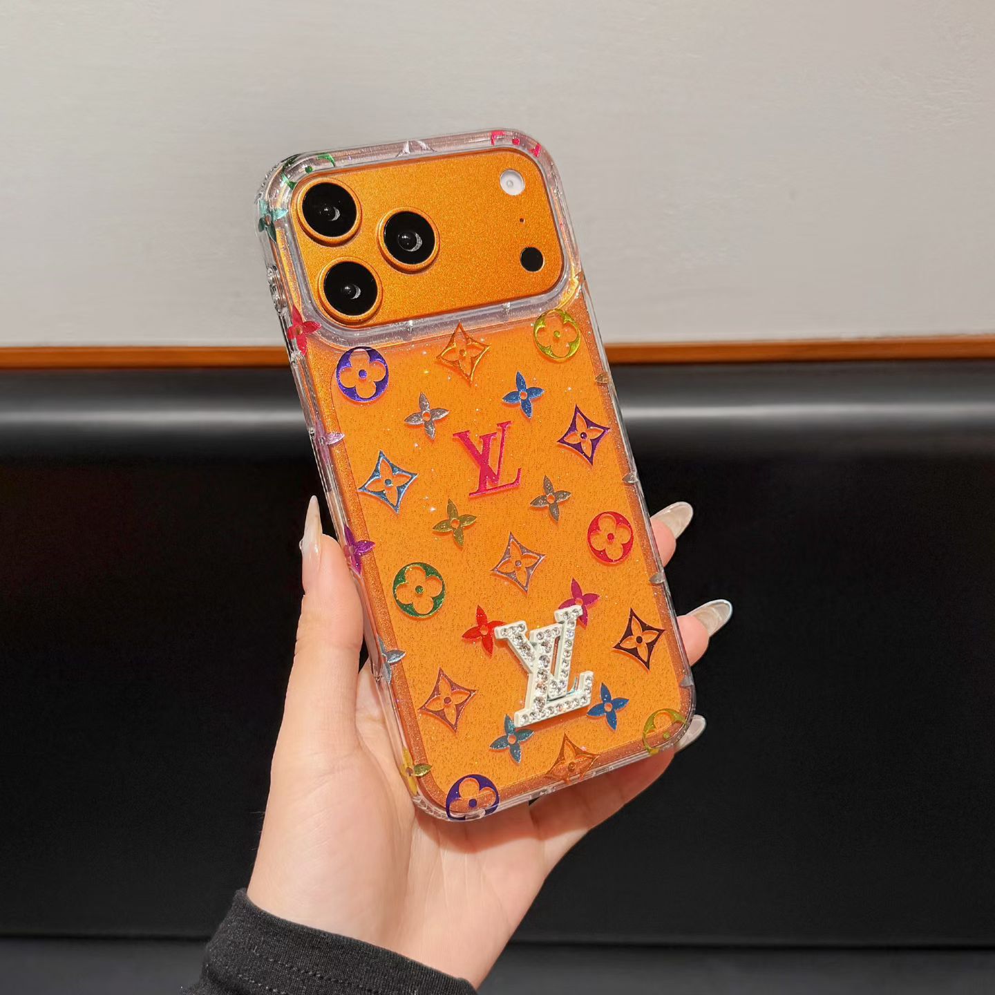 Premium Monogram Style Clear Back Case