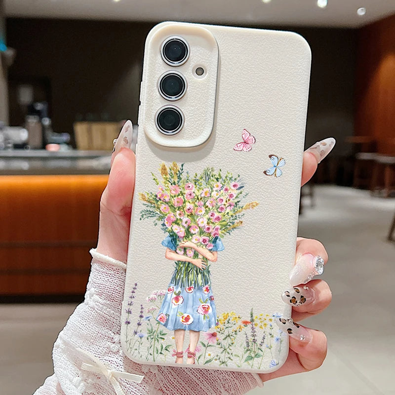 Blooming Girl with Bouquet Phone Case - Samsung