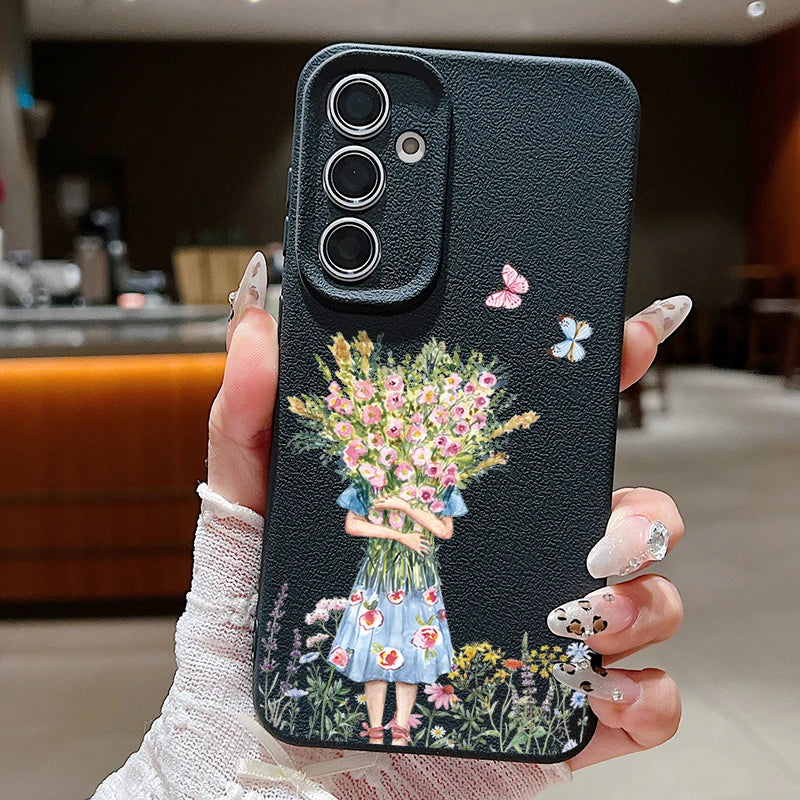 Blooming Girl with Bouquet Phone Case - Samsung