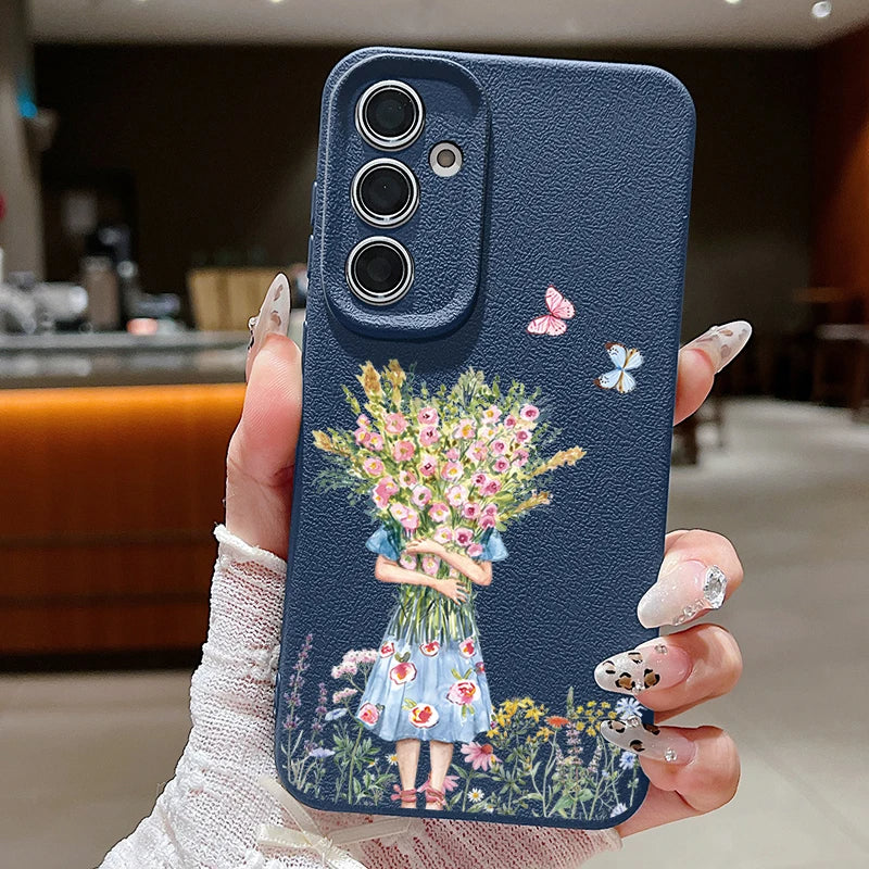 Blooming Girl with Bouquet Phone Case - Samsung