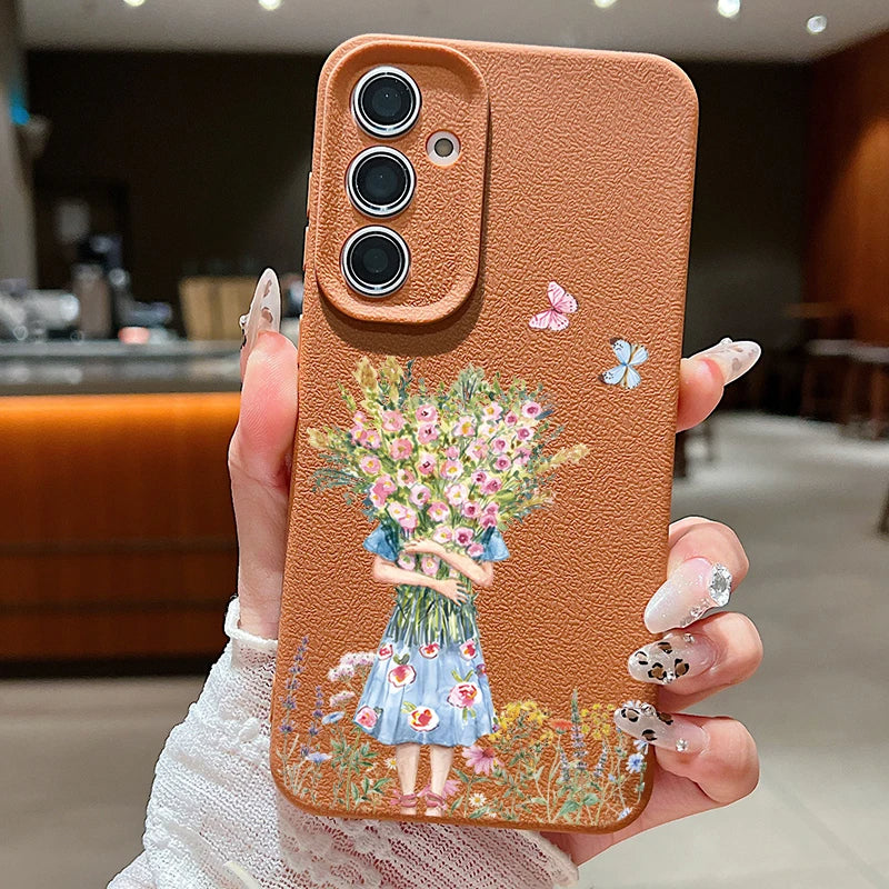 Blooming Girl with Bouquet Phone Case - Samsung